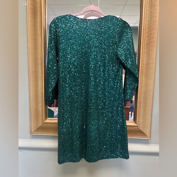 Elegant Green Sequin Dress - Picture 2 of 6